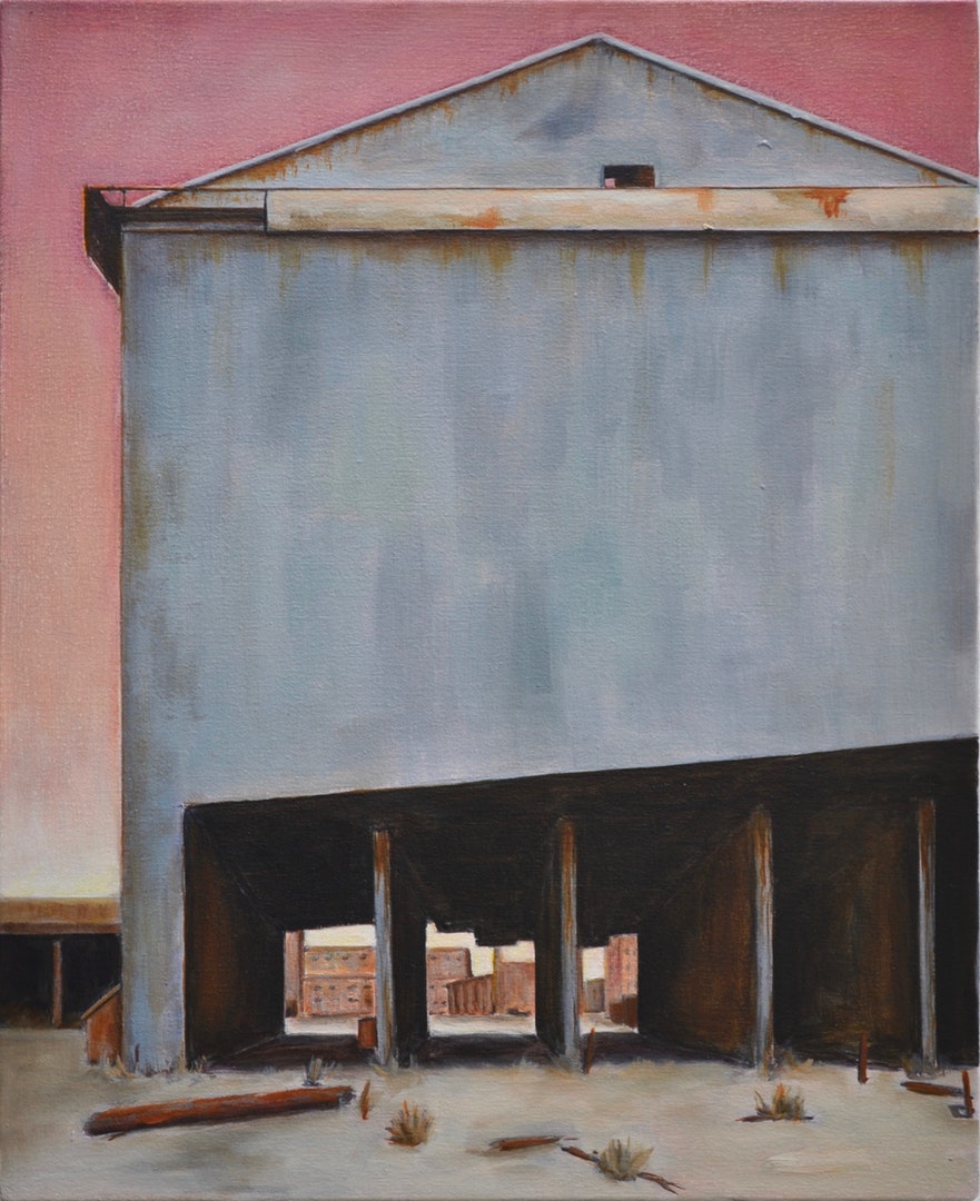 'Industrial Heartland 3', Gill Capewell, Oil on canvas, 56 x 46 x 2 cm
