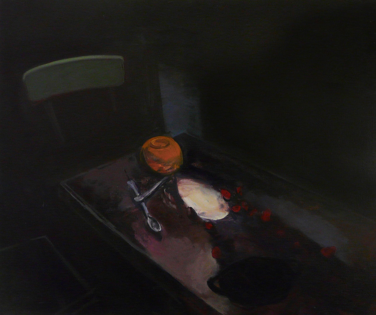 'Spilt Strawberries & Cream II', Jason Sumray, Oil on Canvas, 122 x 102 x 2 cm