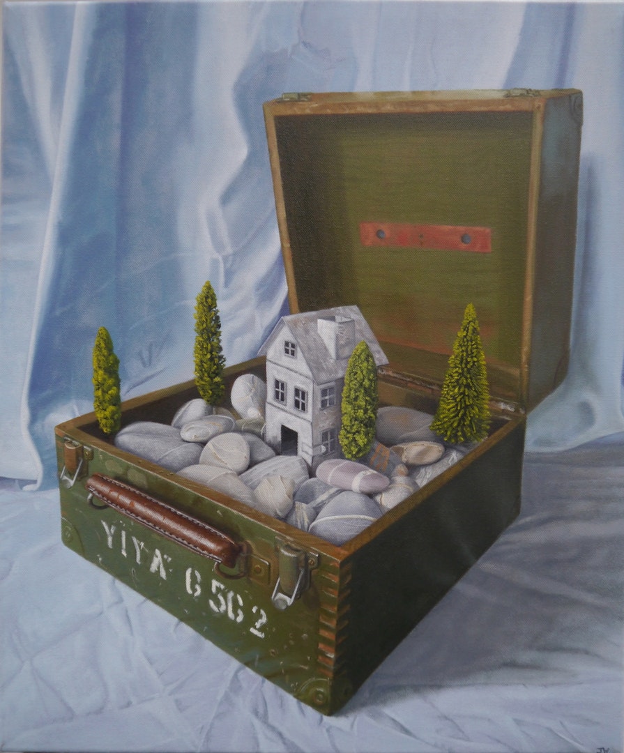 'YIYA 6562', John Whitehill, Oils on canvas, 61 x 51 x 3 cm
