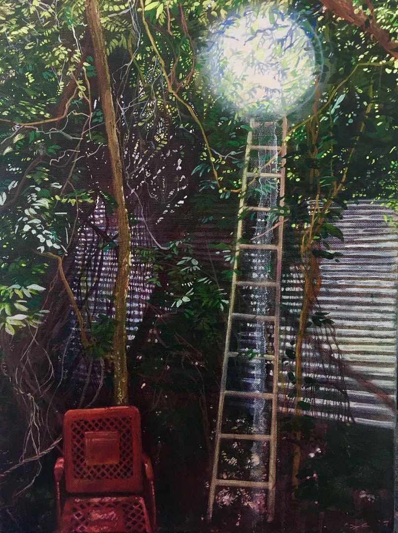 'Spilt Moonlight', Lara Cobden, Oil on linen, 40 x 30 x 2 cm
