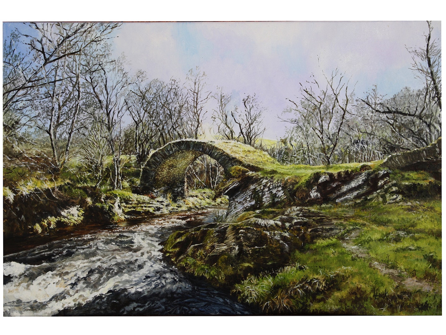 'The Old Bridge of Livet', Lynda Luck, Oils, 40 x 60 x 4 cm