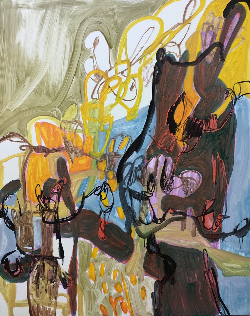 'Wechsellied', Nadja Gabriela Plein, Oil on dibond, 100 x 80 x 1 cm