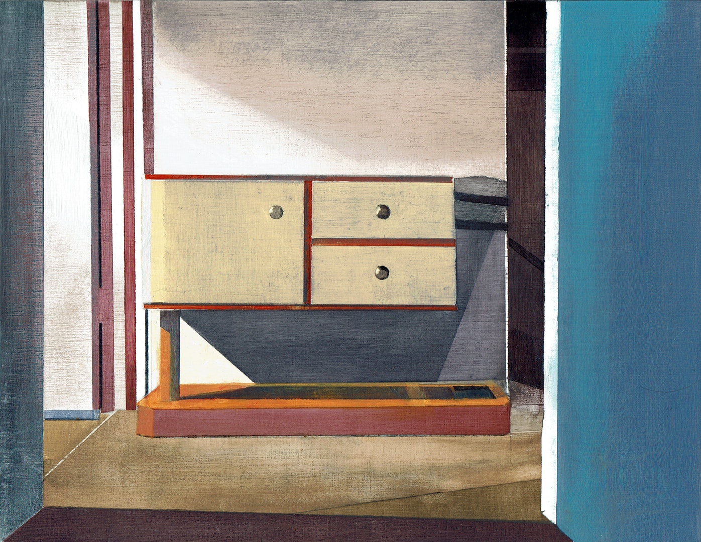 'Hall Stand', Richard Baker, Oil on panel, 21 x 27 cm
