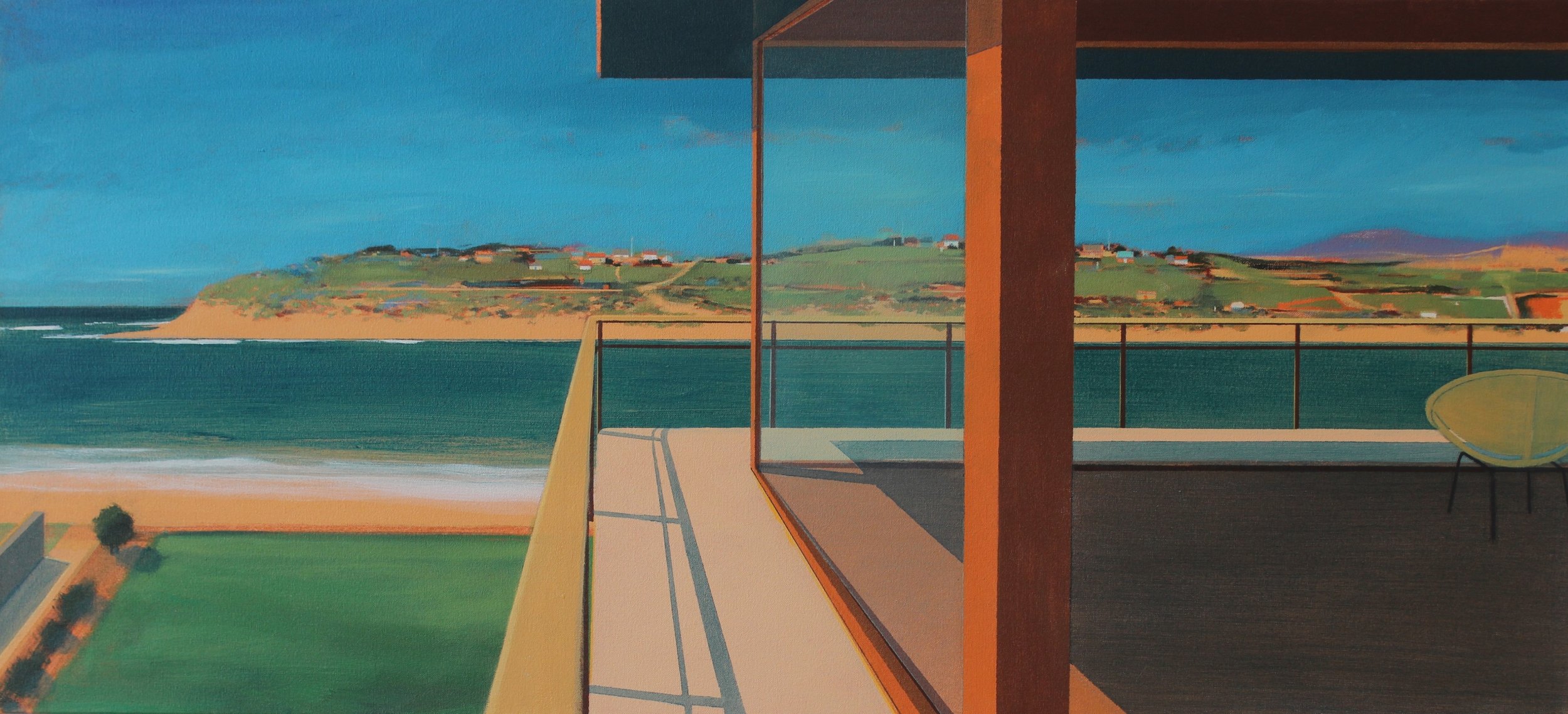 'Hayle Rivermouth', Cornwall, Alasdair Lindsay, Acrylic on canvas, 52 x 112 x 5 cm