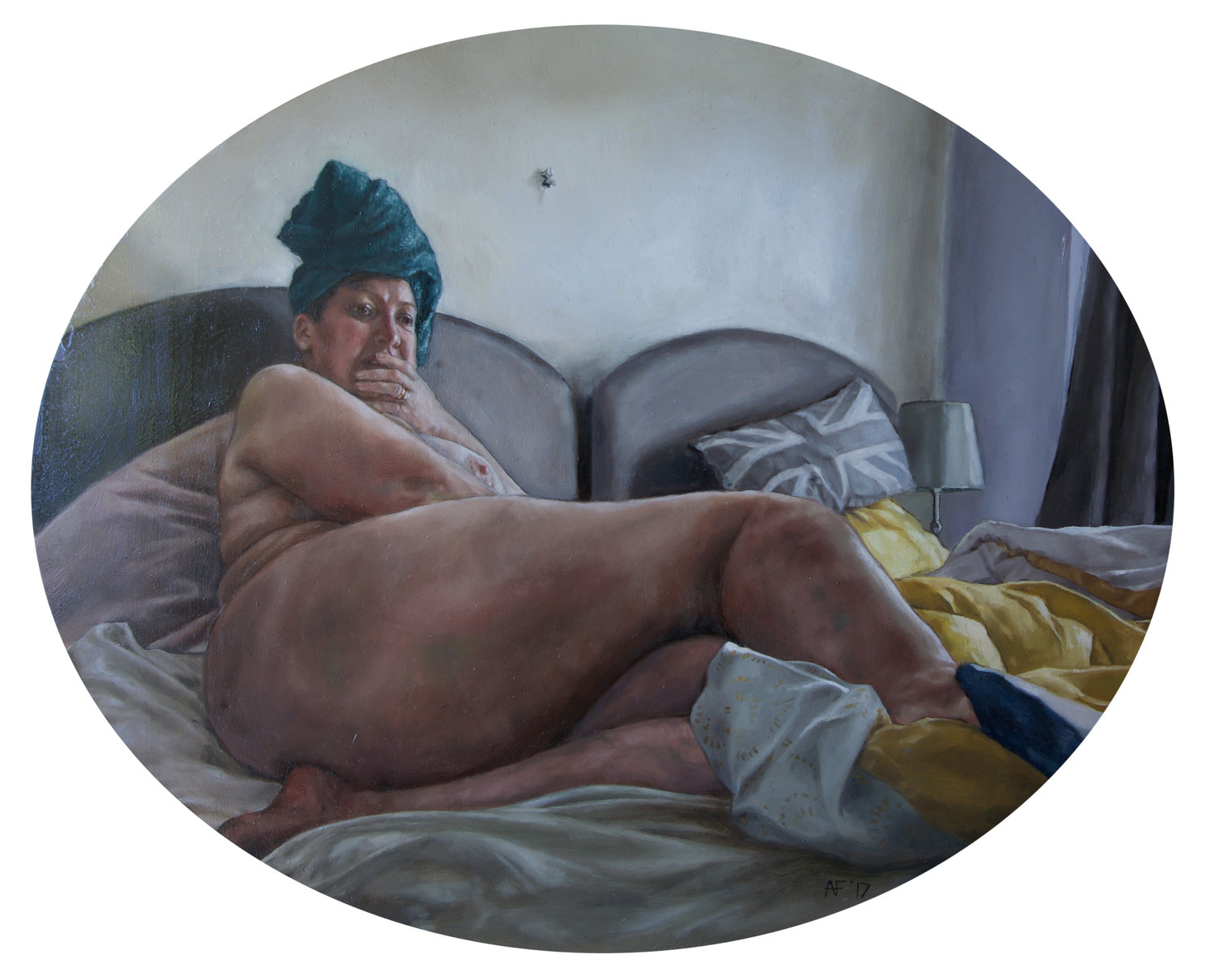 'Contemplation', Alicia France, Oil on aluminium, 40 x 33 cm