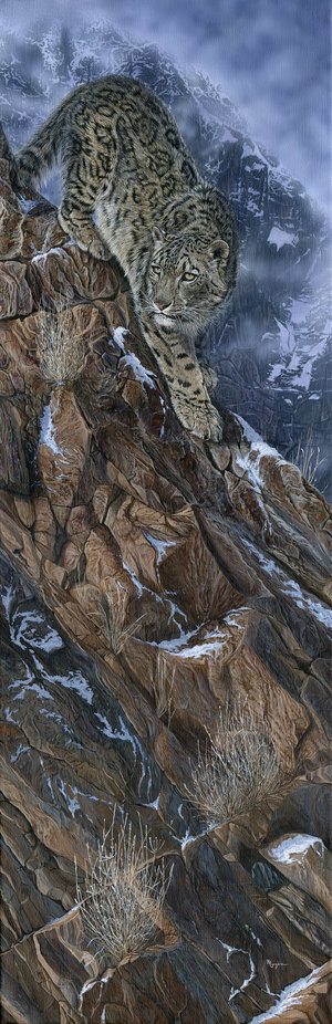 'The Mountaineer', Morgane Antoine, Acrylic on canvas, 90 x 30 x 2 cm
