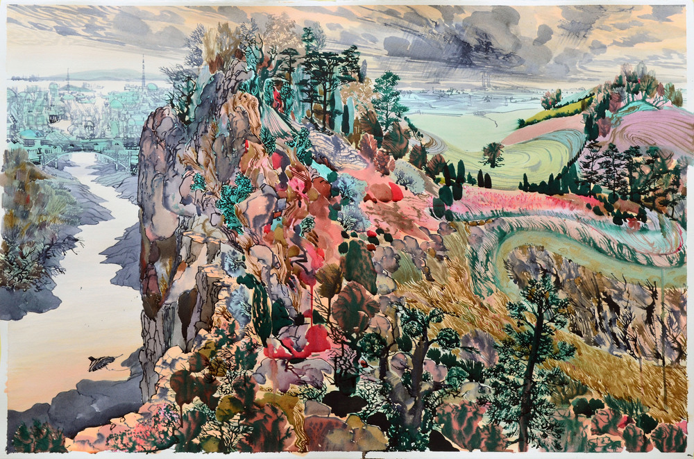 ‘Gorge’, Max Naylor, Acrylic on canvas, 82 x 43 cm