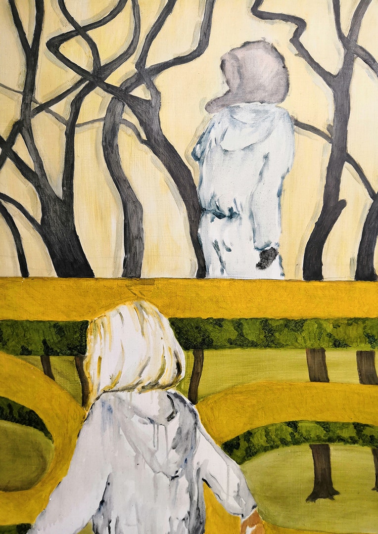 'Labyrinth', Karin Eklund, Oil on wood, 80 x 60 cm