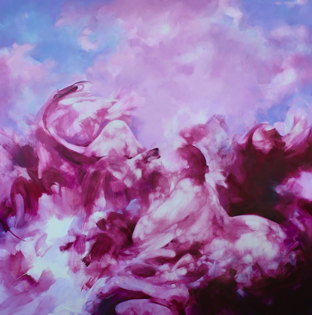 'Impatience of Nymphs', Lily Macrae, Oil on canvas, 152 x 152 cm