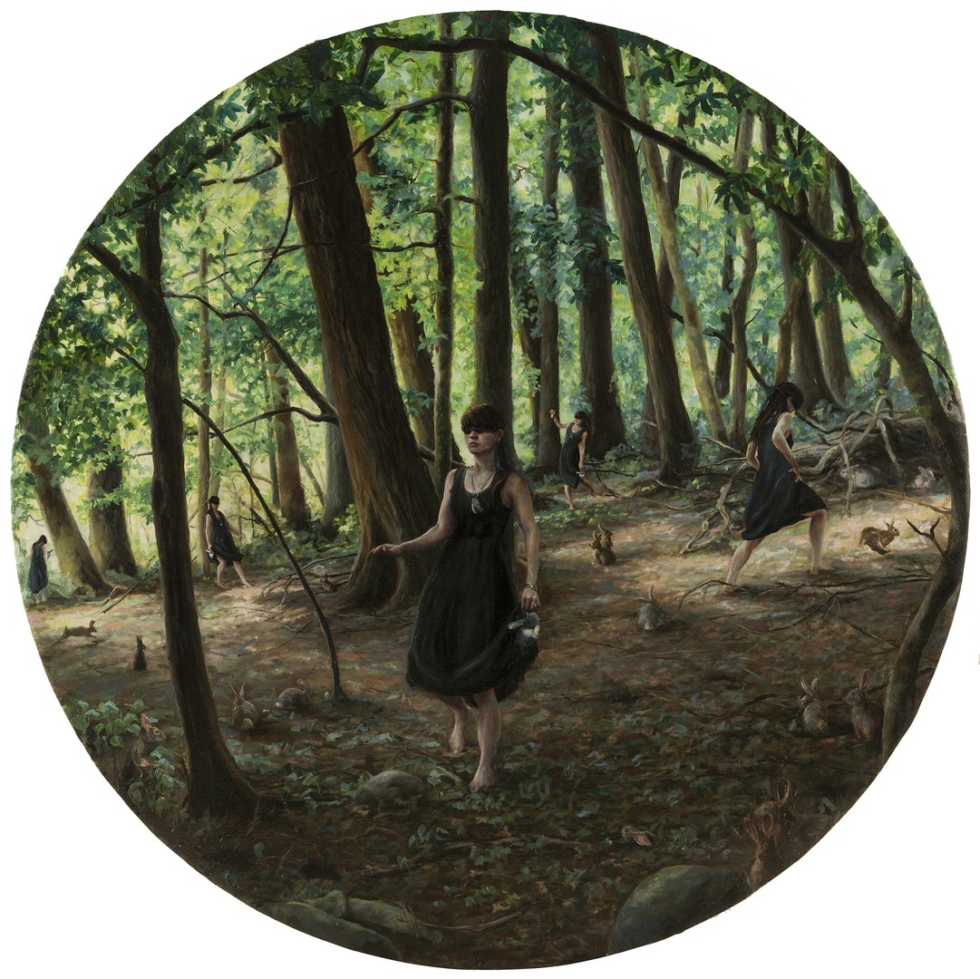 'Rabbit Holes', Nancy Hollinghurst, Oil on linen panel, 76.2 x 76.2 cm