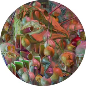 'Healing Grounds', Neil Callander, Oil on muslin on panel, 76 cm (diameter)