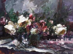 'Sunshine and summer roses', Parastoo Ganjei, Acrylic, 76 x 101 cm