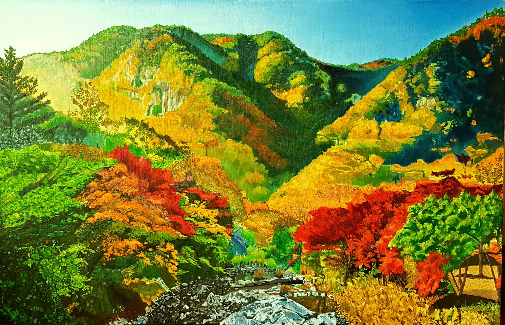 'Autumn in korea', Seung Jin Kim, Oil on linen, 100 x 65 cm