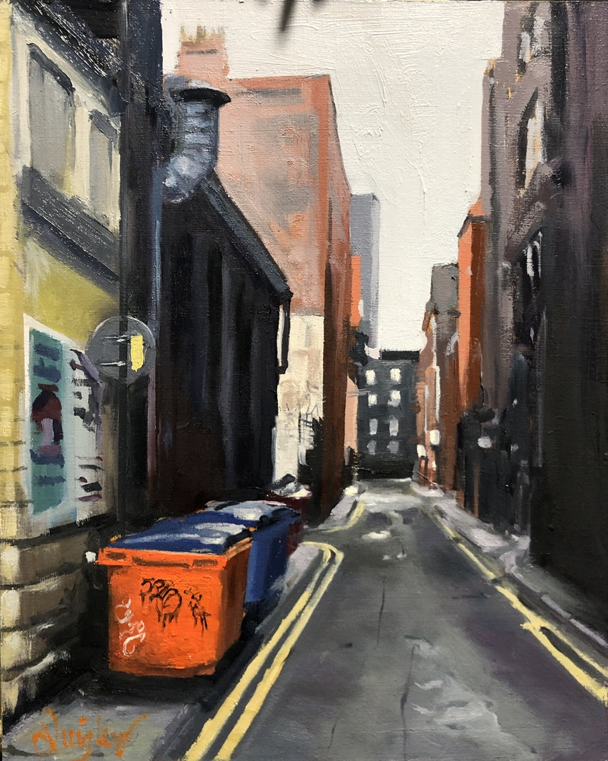 'Back Piccadilly', Tom Quigley, Oil on board, 30 x 24 cm