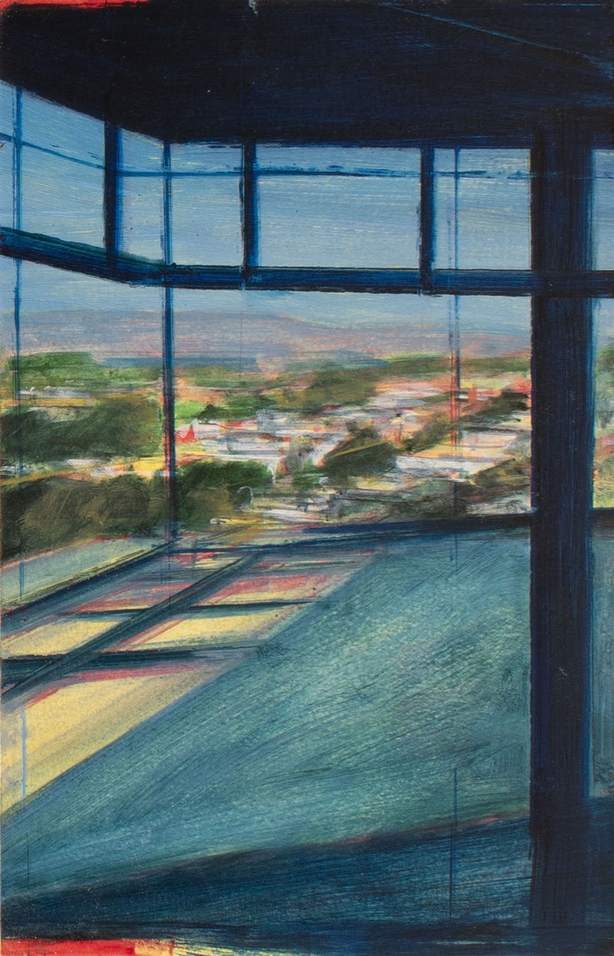 'De Young Museum- San Francisco', Tom Voyce, Oil on board, 20 x 13 cm