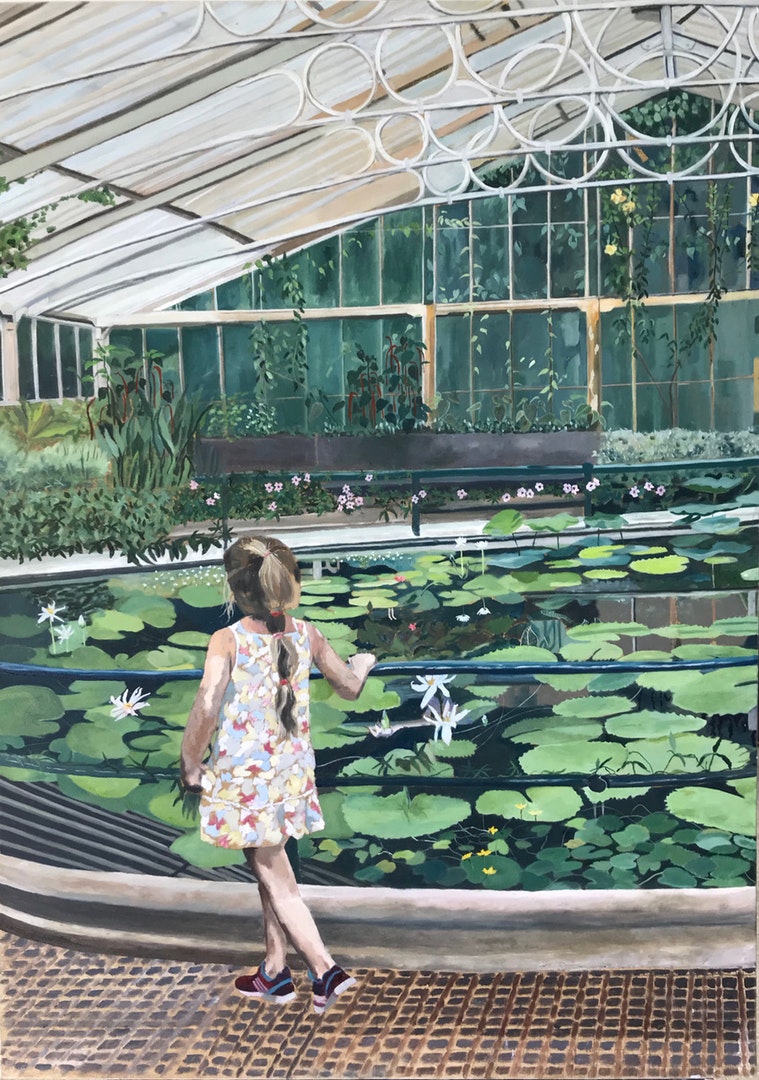 'Waterlily house, Kew Gardens', Zohar Flax, Oil on canvas, 100 x 70 cm