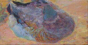 'The Duck', Aliaksandr Listsiukhin, Oil on linen, 40 x 80 cm