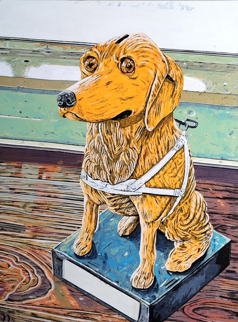 'Obedient Dog', Andrew McKay, Acrylic, ink and graphite on panel, 61 x 46 cm