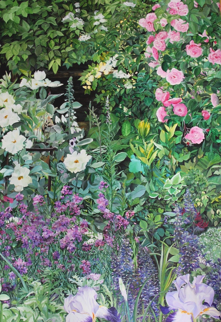 'Summer Roses', Angelika Lialios, Acrylic on canvas, 70 x 100 cm