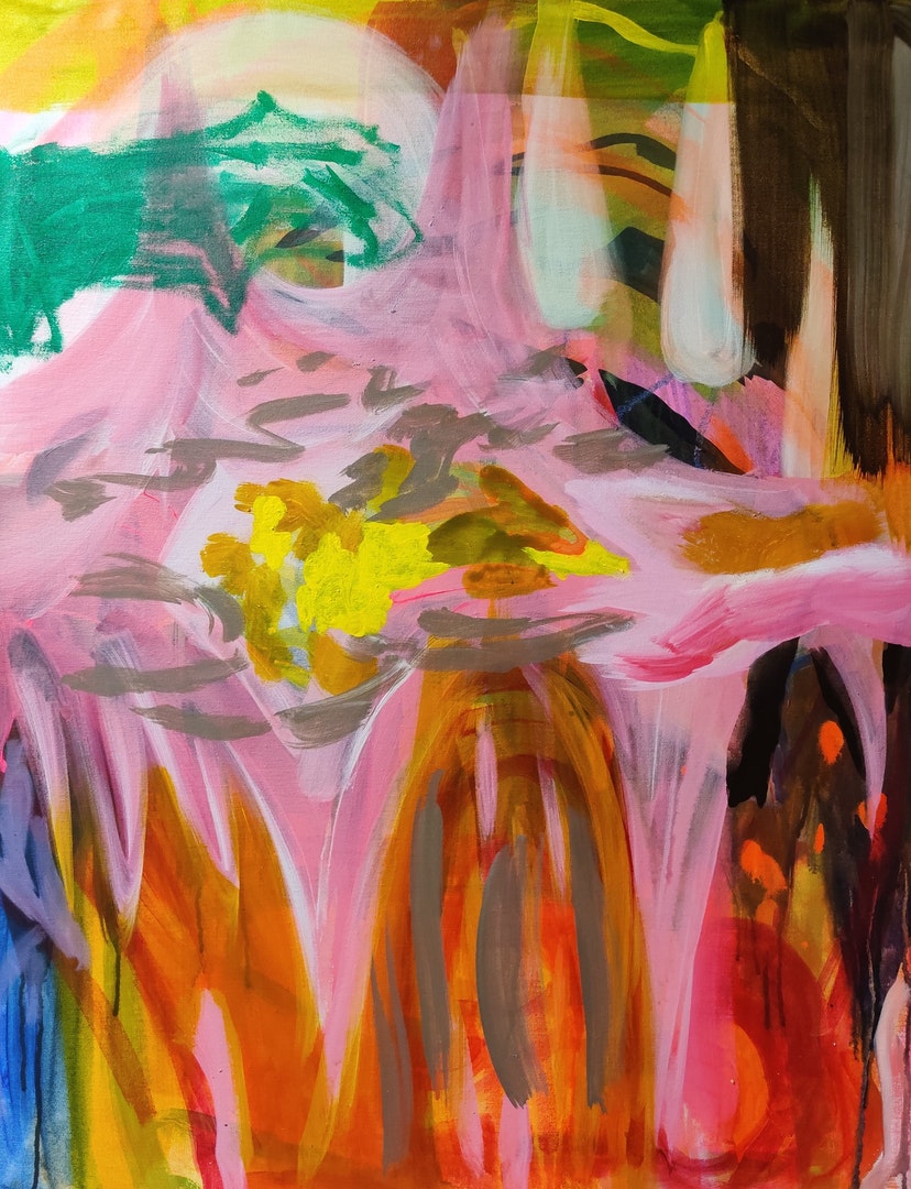 'Yellow Core', Anna Tveritinova, Acrylic on canvas, 100 x 80 cm
