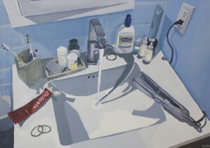 'Bathroom Sink', Chloe Chlumecky, Oil on canvas, 81 x 117 cm