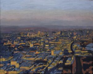 'Aerial View, London', Ian Kaye, Oil, 50 x 40 cm