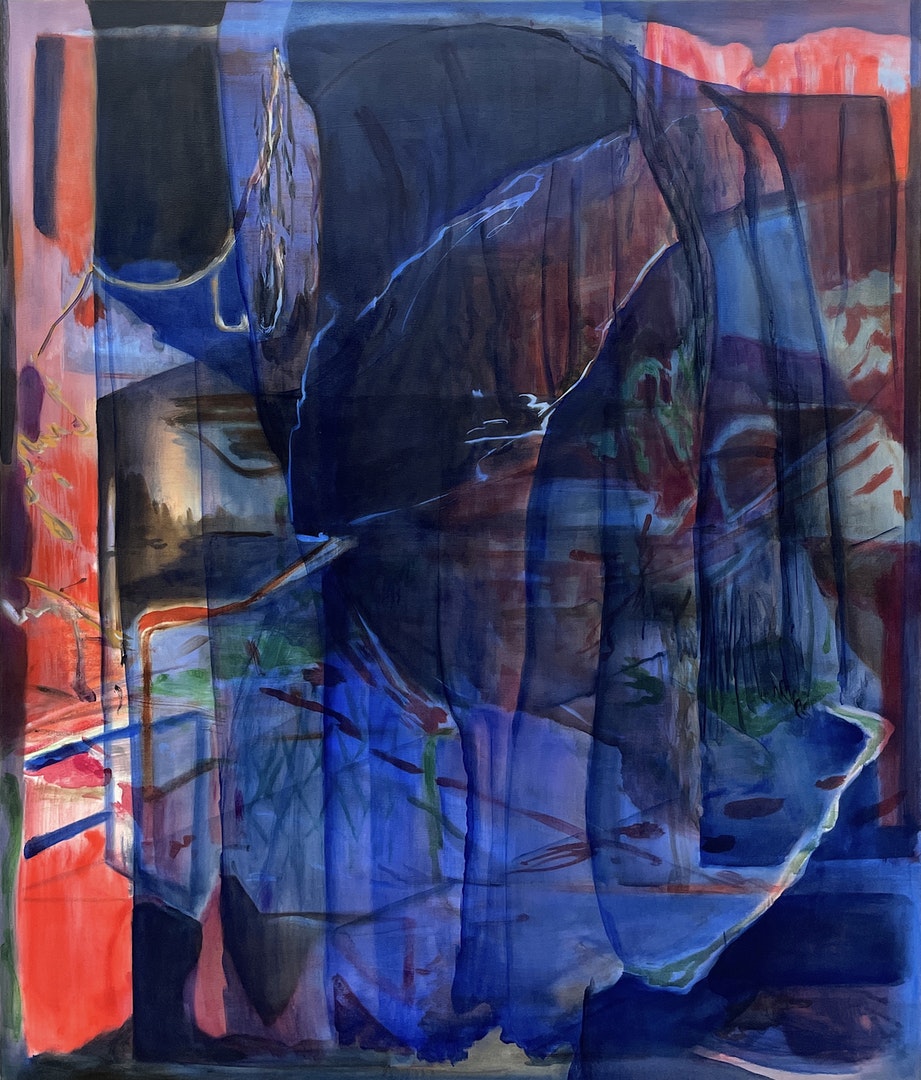 'Over Stranger Days (Blue Cloak)', Jan Valik, Oil on canvas, 160 x 135 cm