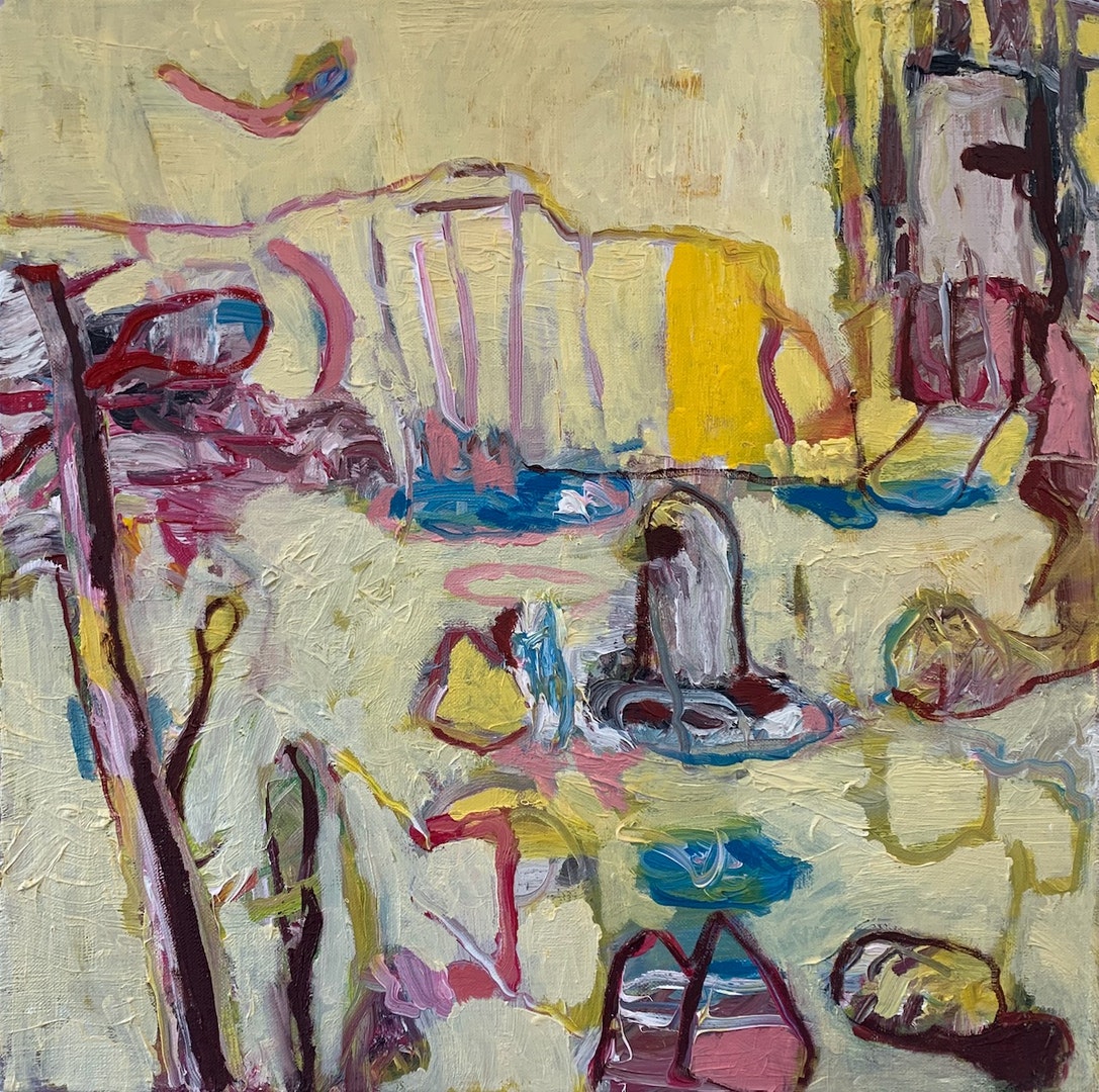 'Yellow Rock', Jason Gregory, Oil on linen, 36 x 36 cm