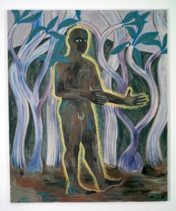 'A Place To Hide', Kemi Onabule, Oil, acrylic, oil pastel on canvas, 146 x 116 cm