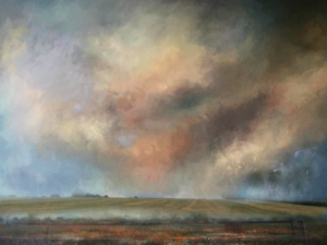'Dramatic Sky, Barkby', Kendrick Snodin, Mixed media, watercolour gouache, 37 x 28 cm