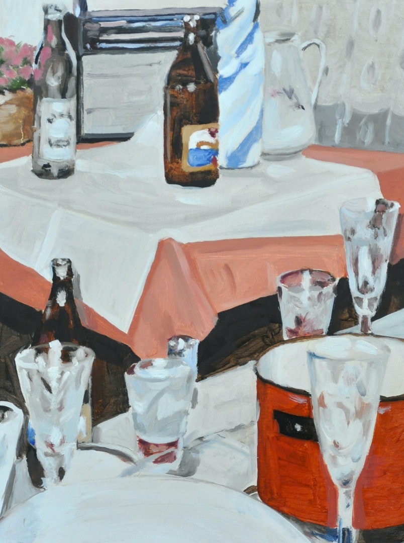 'In the company of good friends', Ludvig Sjödin, Oil on plywood, 40.5 x 30.5 cm