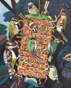 'Feeders', Mark McConnell, Oil on canvas, 56 x 46 cm