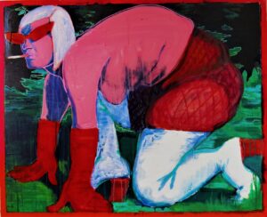 'Running', Noemi Stysiak, Acrylic and PVA on board, 75 x 88 cm