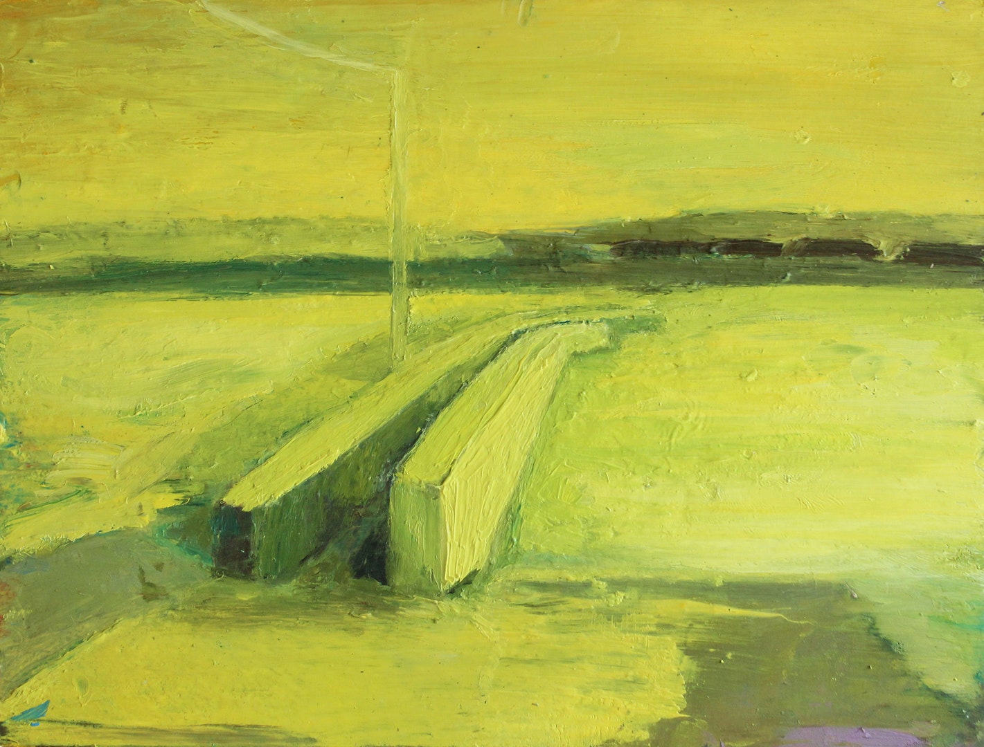 'Quiet Summer', Robbie O'Keeffe, Oil on wood, 22.5 x 30 cm