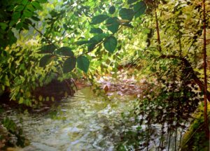 'Woods and Stream 4', Russell Gilder, Oil on canvas, 168 x 228 cm