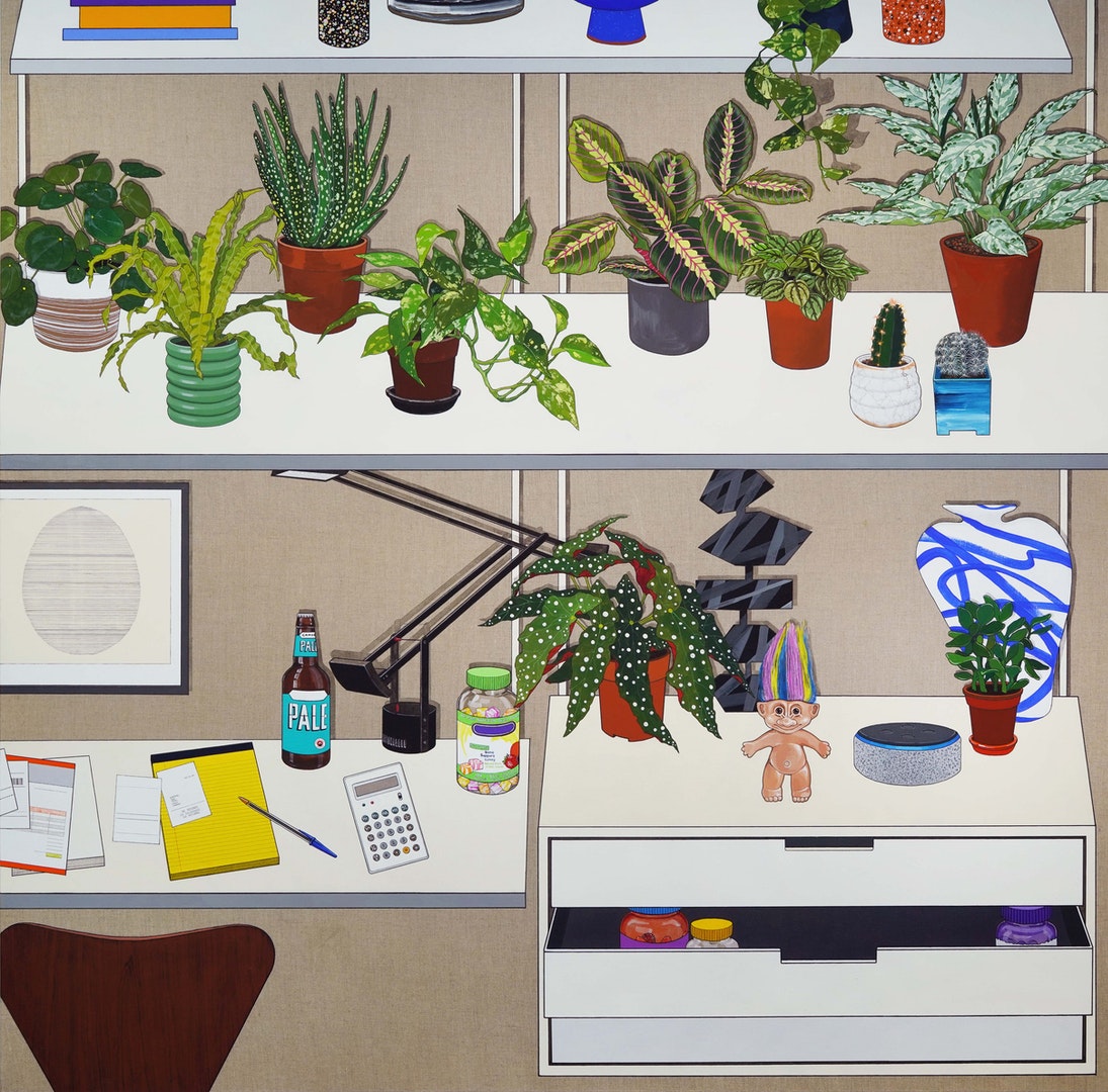 'I hate math but love greens', Sooyoung Chung, Acrylic on linen, 150 x 150 cm