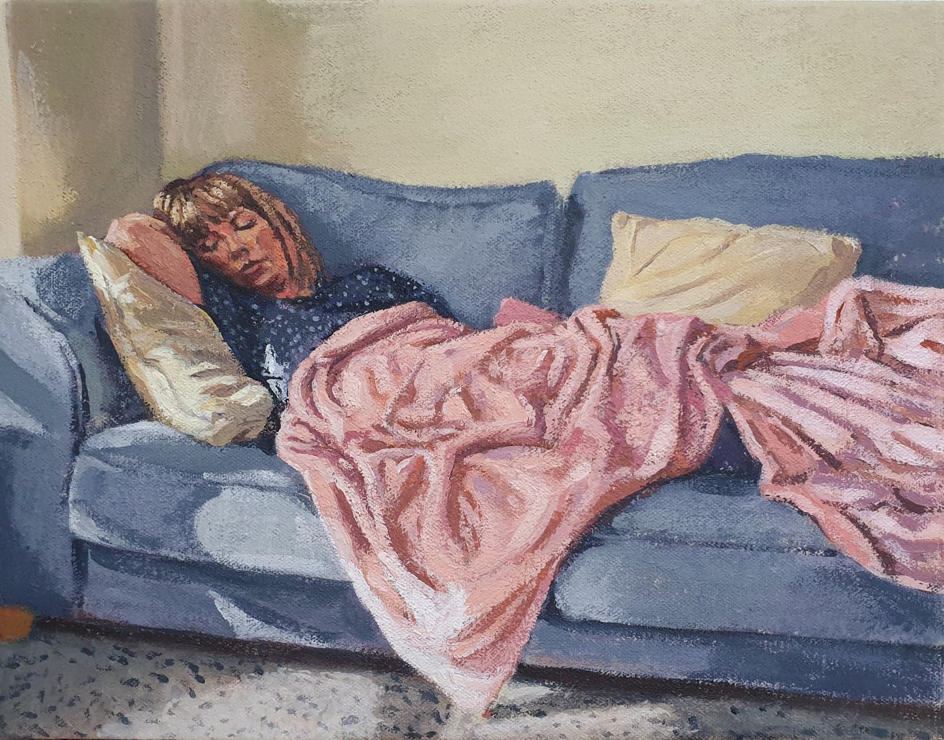 'Resting', Adam Hyde, Acrylic on canvas, 24 x 31 cm