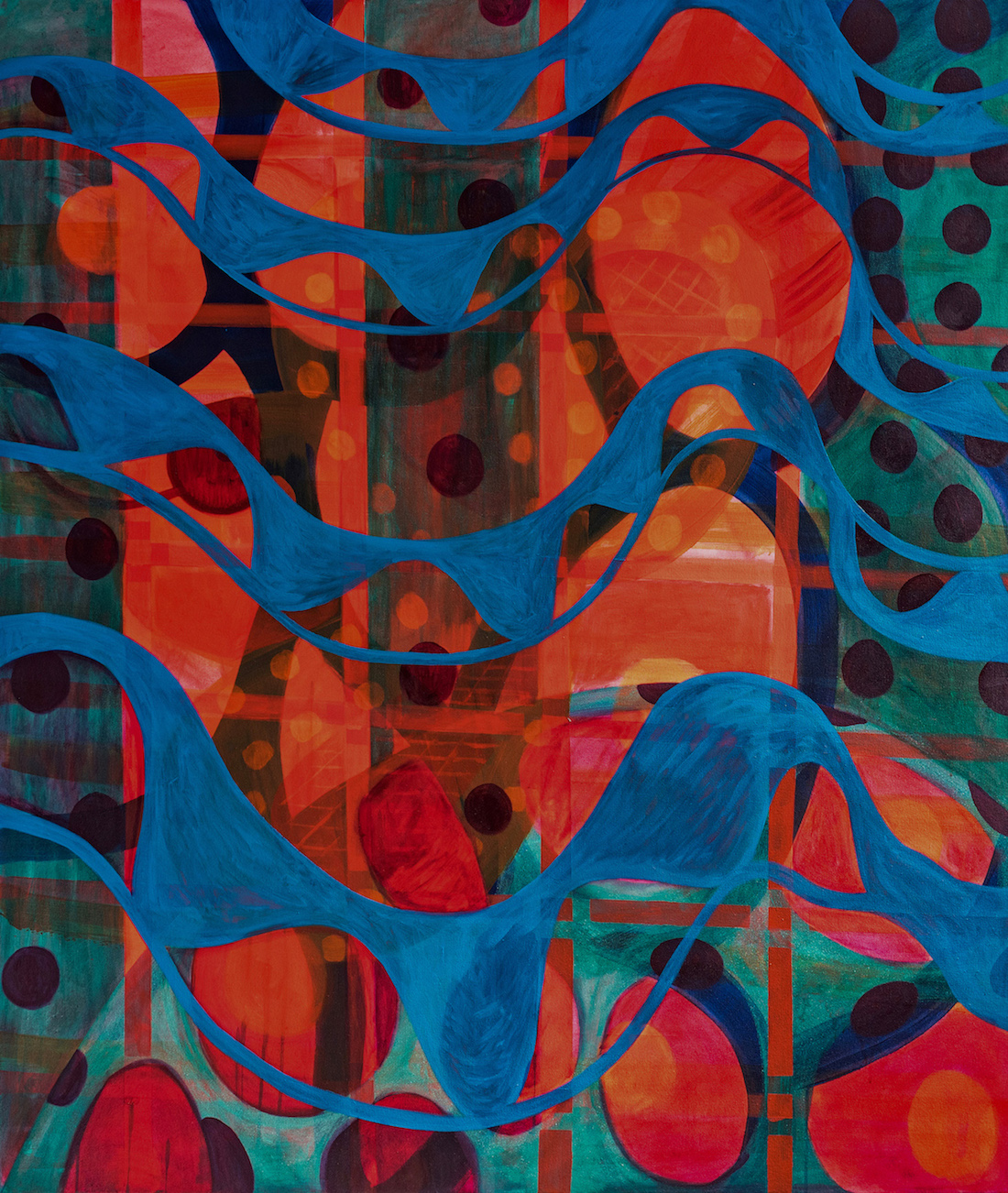 'Drifters', Amanda Houchen, Oil and acrylic on canvas, 150 x 125 cm