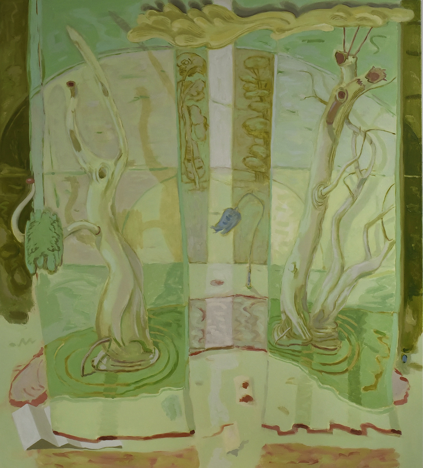 'Greensleeves With Fixed Penalty Notice', Angelina Davis, Oil on canvas, 154 x 137 cm