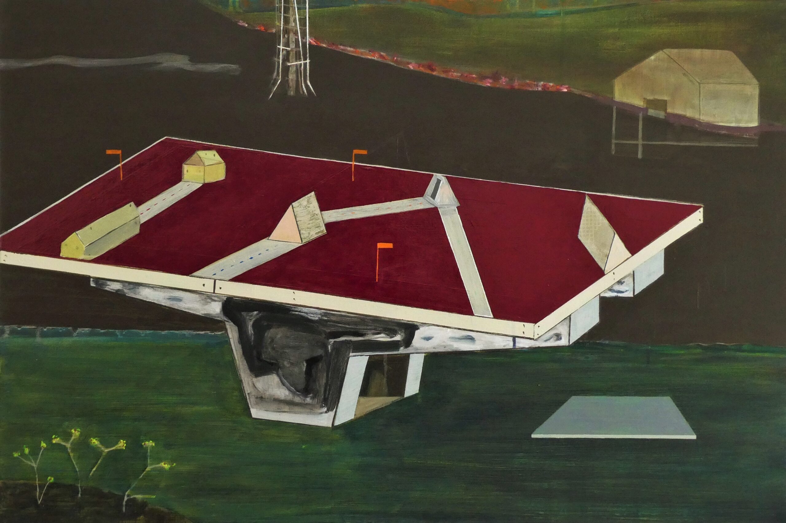 'Moving Habitat', Casper Scarth, Acrylic and enamel on canvas, 60 x 90 cm