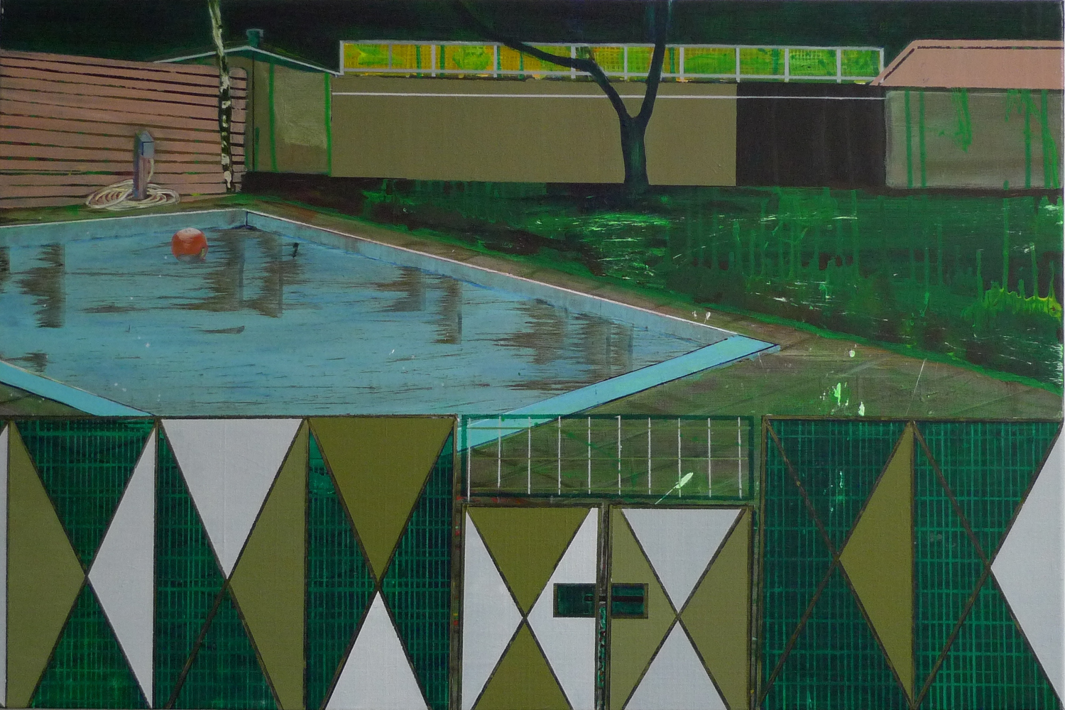 'Pool', Casper Scarth, Acrylic and enamel on canvas, 60 x 89 cm