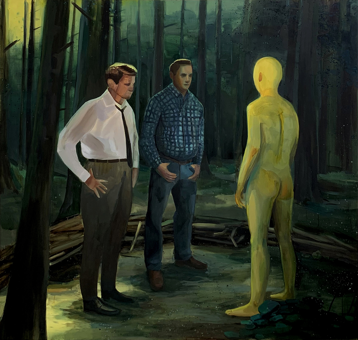 'Forest Meeting', Emmet Kierans, Oil on linen, 160 x 155 cm
