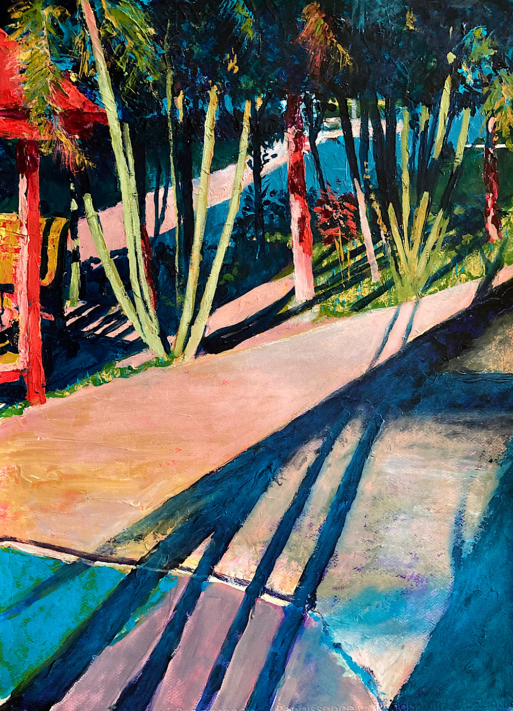 'Afternoon Shadows', John Cottee, Acrylic on watercolour paper, 75 x 55 cm
