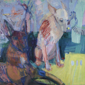 'Elvira's Dogs', Julie Karpodini, Oil on canvas, 150 x 150 cm