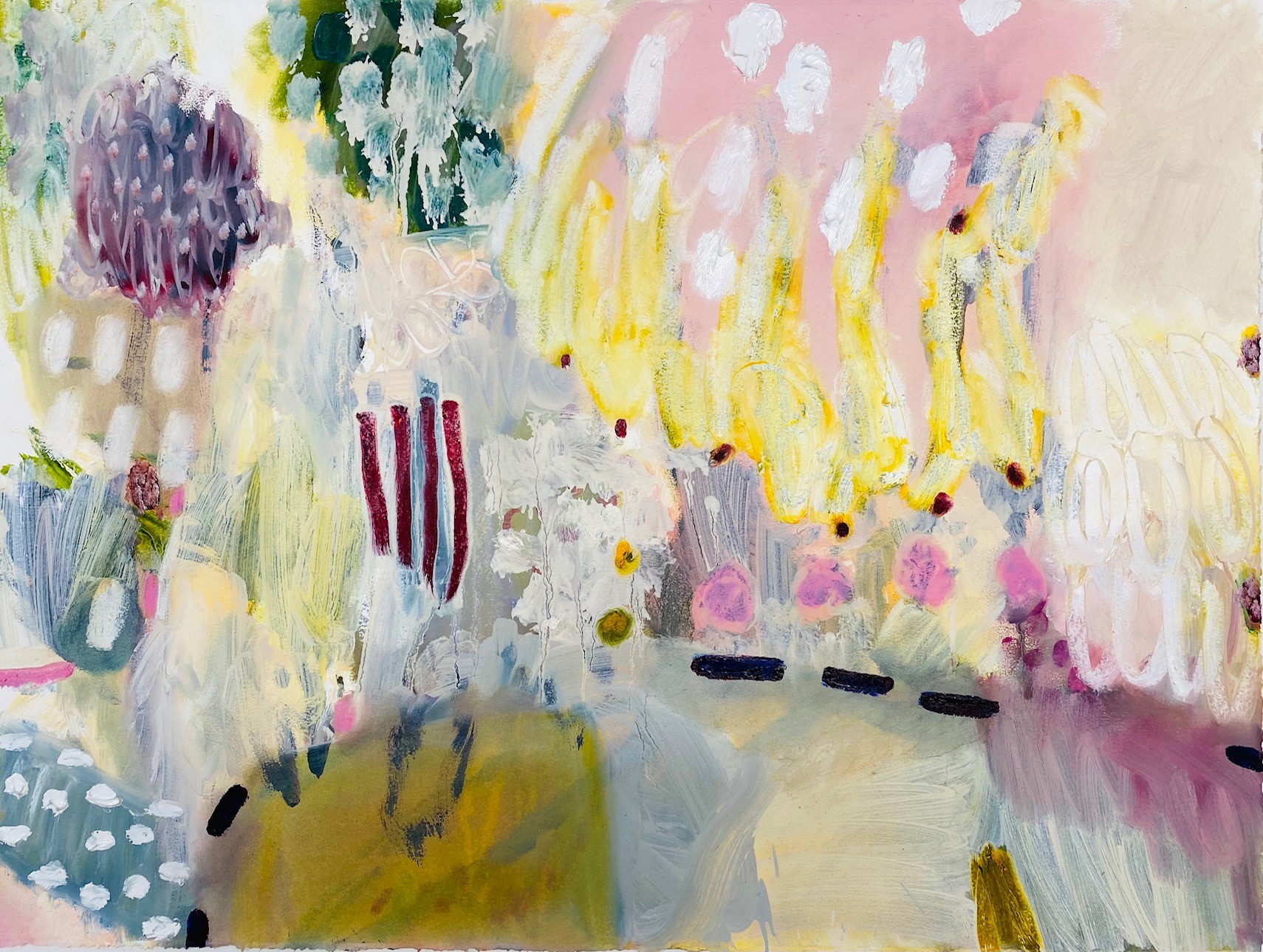 'Pink Lemonade', Liz Crossfield, Oil on paper, 56 x 76 cm