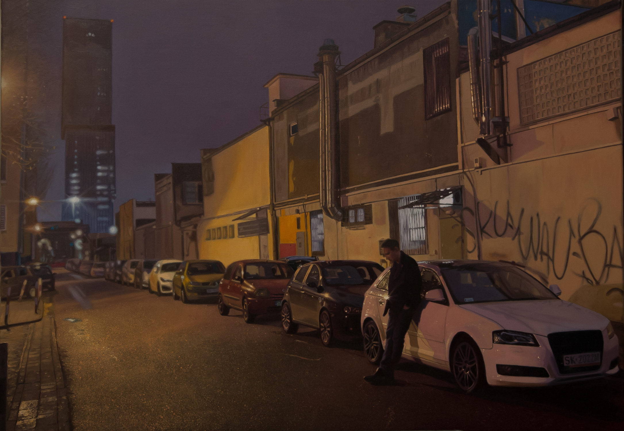 'November Night', Mariusz Maksel, Oil on canvas, 100 x 70 cm
