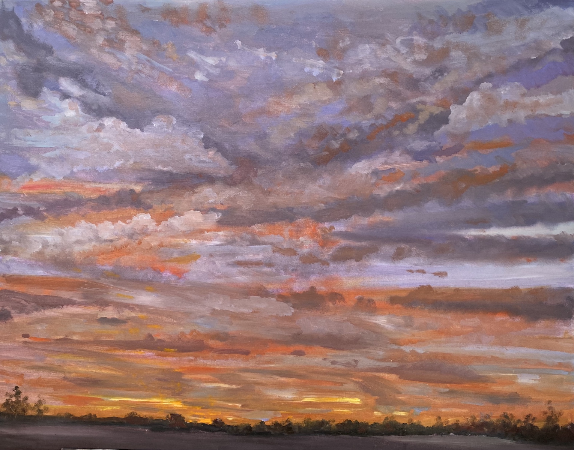 'Sunset Over Shelley', Michael Crowe, Oil on linen, 110 x 140 cm
