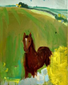 'Horse And Gorse', Noël O´callaghan, Oil on canvas, 40 x 30 cm