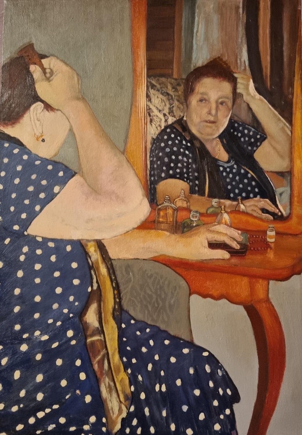'My Red Hair Grandmother', Idrak Amirli, Oil on canvas, 70 x 50 cm