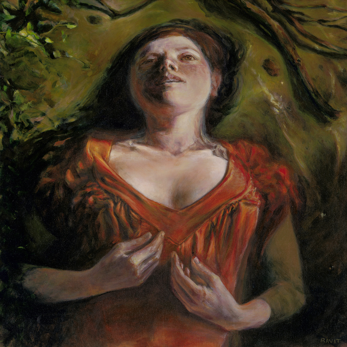 'The Woman In The Lake', Ravit Madar Einhorn, Acrylic on canvas, 50 x 50 cm